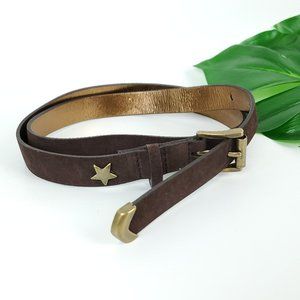 Nine West Genuine Leather Military Star Belt